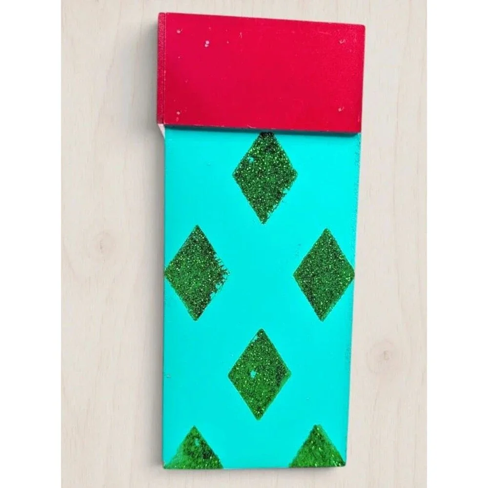 Holiday Home Wooden Christmas Countdown Calendar Block Sign Days Til Xmas Decor